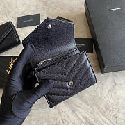 YSL Small Envelope Wallet Black Silver 13x9x3cm - 4