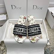 Dior Dway Slide White Multicolor Botanique Motif - 5