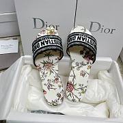 Dior Dway Slide White Multicolor Botanique Motif - 6