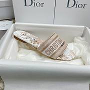 Dior Dway Slide White Jardin d'Hiver Motif Metallic Thread - 3