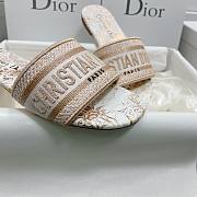 Dior Dway Slide White Jardin d'Hiver Motif Metallic Thread - 5