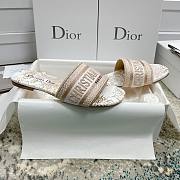 Dior Dway Slide White Jardin d'Hiver Motif Metallic Thread - 6