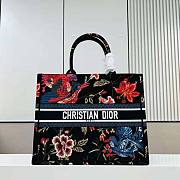 Dior Large Book Tote Black Multicolor Birds Embroidery 42 x 35 x 18.5 cm - 1