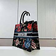 Dior Large Book Tote Black Multicolor Birds Embroidery 42 x 35 x 18.5 cm - 5