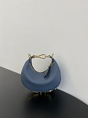 Fendi Graphy Mini Blue Leather Bag 16.5x14x5cm - 1