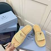 Prada Crochet Flat Slides Natural - 1