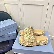 Prada Crochet Flat Slides Natural - 2