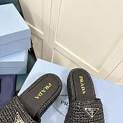 Prada Crochet Flat Slides Black - 3