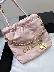 Chanel 22 Mini Handbag Gold Pink 20x19x6cm - 4