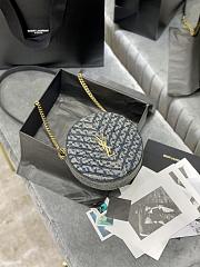 YSL Vinyle Round Camera Crossbody Bag Denim 17x17x5.5cm - 5