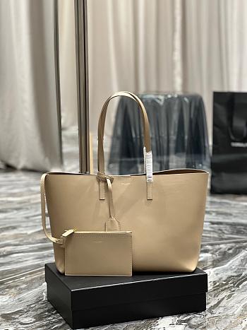 YSL Shopping Bag Supple Leather Beige 37x28x13cm