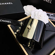 Chanel CC Faux Pearl Black Resin Wide Cuff Bracelet 17cm - 4