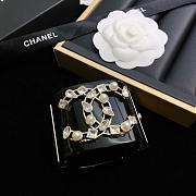 Chanel CC Faux Pearl Black Resin Wide Cuff Bracelet 17cm - 3