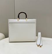 Fendi Sunshine Medium White Leather Elaphe Shopper 35x31x17cm - 5