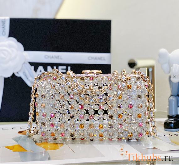 Chanel Evening Bag Glass Pearls & Gold 17x11x7cm - 1