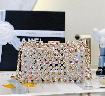 Chanel Evening Bag Glass Pearls & Gold 17x11x7cm