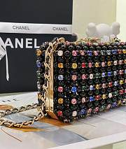 Chanel Evening Bag Glass Pearls & Gold Black Multicolour 17x11x7cm - 6