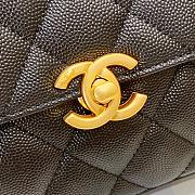 Chanel 23S Flap Bag With Top Handle Caviar Gold Black 19x13x7.5cm - 4