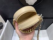 Chanel 19 Round Clutch With Chain Beige Gold 12x12x4.5cm - 5