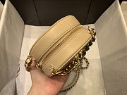 Chanel 19 Round Clutch With Chain Beige Gold 12x12x4.5cm - 4