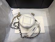 Chanel 19 Round Clutch With Chain Iridescent White Gold 12x12x4.5cm - 4