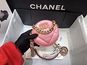 Chanel 19 Round Clutch With Chain Iridescent Pink Gold 12x12x4.5cm - 1