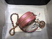 Chanel 19 Round Clutch With Chain Iridescent Pink Gold 12x12x4.5cm - 4