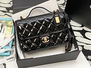 Chanel Medium Flap Bag Patent Black 25cm - 1