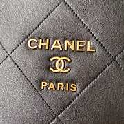 Chanel Shopping Tote Bag Leather Black Gold 34x24x13cm - 2