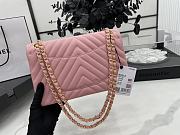 Chanel Flap Bag Chevron Lambskin Pink Gold 25cm - 2