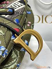 Dior Saddle Green Multicolor Petites Fleurs 25.5 x 20 x 6.5cm - 6