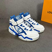 Louis Vuitton LV Trainer High Top White And Blue - 1