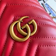 Gucci GG Marmont Matelassé Mini Bucket Bag Red 19x17x10cm - 2