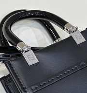 Fendi Mini Sunshine Shopper Black Leather 18x13x6.5cm - 5