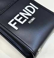 Fendi Mini Sunshine Shopper Black Leather 18x13x6.5cm - 3