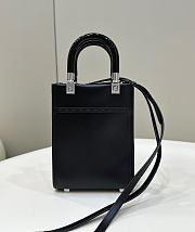 Fendi Mini Sunshine Shopper Black Leather 18x13x6.5cm - 4