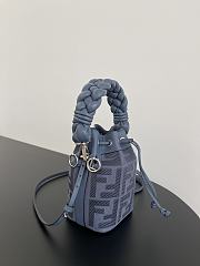 Fendi Mon Tresor Blue FF Canvas Mini Bag 18x12x10cm - 6