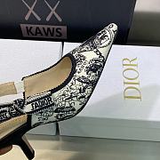 Dior J'adior Slingback Pump White Black Plan de Paris Motif - 5