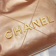 Chanel 22 Mini Handbag Metallic Calfskin & Pink Gold Tone Metal 20x19x6cm - 2