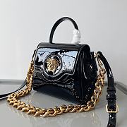 Versace La Medusa Small Black Patent Handbag 20x17x10cm - 5