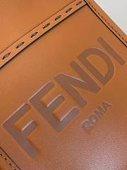 Fendi Mini Sunshine Shopper Brown Leather Bag 13x18x6.5cm - 2