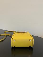 Fendi Mini Sunshine Shopper Yellow Leather Bag 13x18x6.5cm - 5