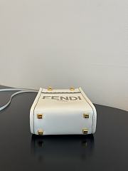 Fendi Mini Sunshine Shopper White Leather Bag 13x18x6.5cm - 5