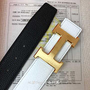 Hermes Togo Leather Belt White - 3