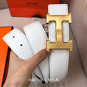 Hermes Togo Leather Belt White - 2