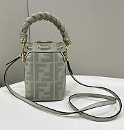 Fendi Mon Tresor Light Green FF Canvas Mini Bag 18x12x10cm - 3