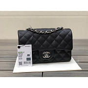 Chanel Caviar Rectangular Flap Bag Black with Silver 20cm - 1