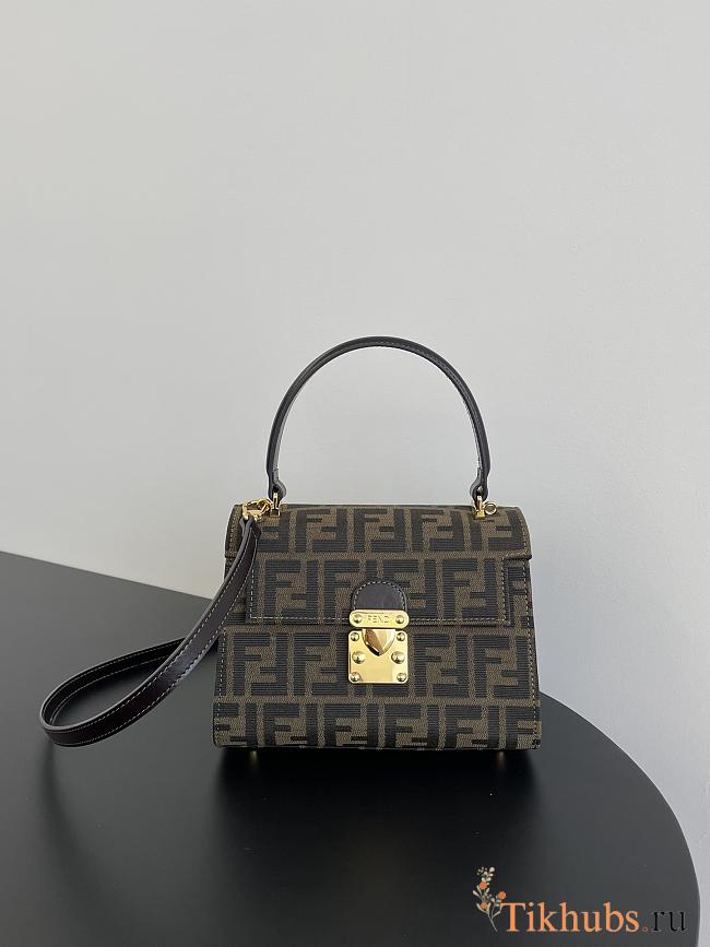 Fendi Brown Vintage Top Handle Shoulder Bag 21x15x10cm  - 1