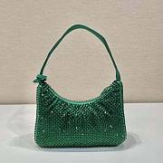 Prada Satin Mini Bag With Crystals Green 22x17x6cm - 4