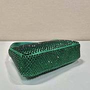 Prada Satin Mini Bag With Crystals Green 22x17x6cm - 3